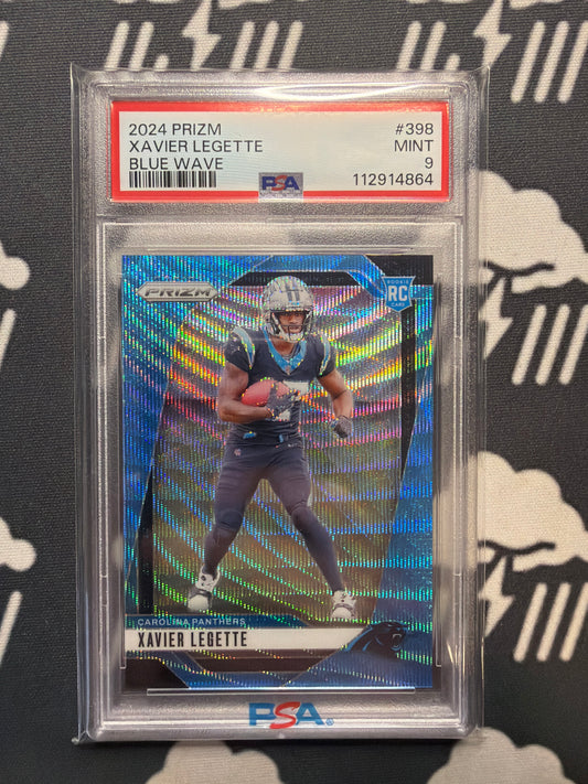 2024 Prizm Xavier Legette Blue Wave RC /230 PSA 9