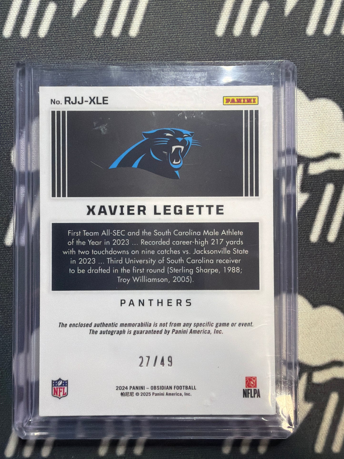 2024 Obsidian Xavier Legette RPA Complete Rainbow