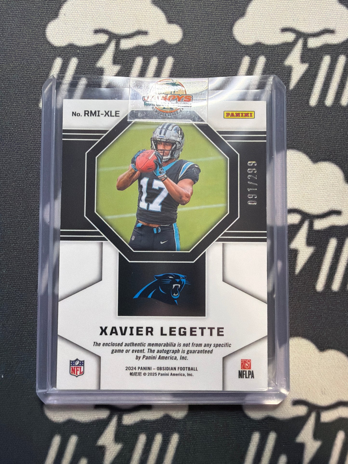 2024 Obsidian Xavier Legette RMI-XLE /299 RPA