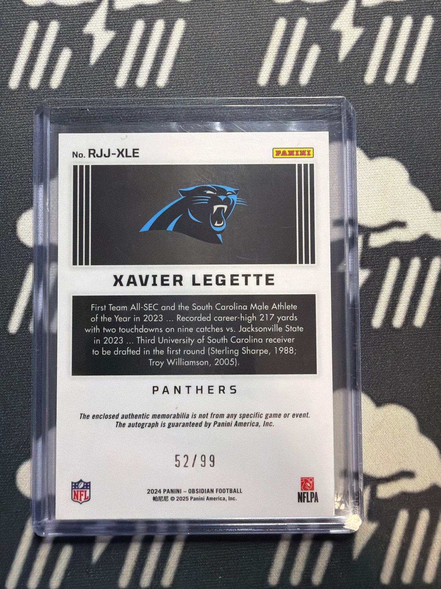 2024 Obsidian Xavier Legette RPA Complete Rainbow