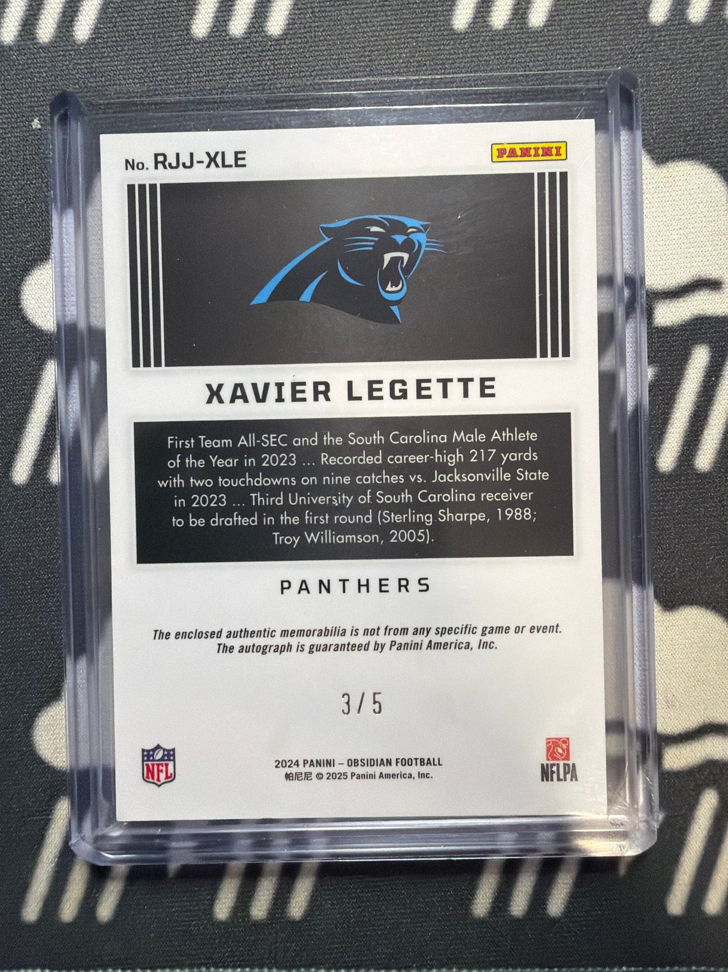 2024 Obsidian Xavier Legette RPA Complete Rainbow