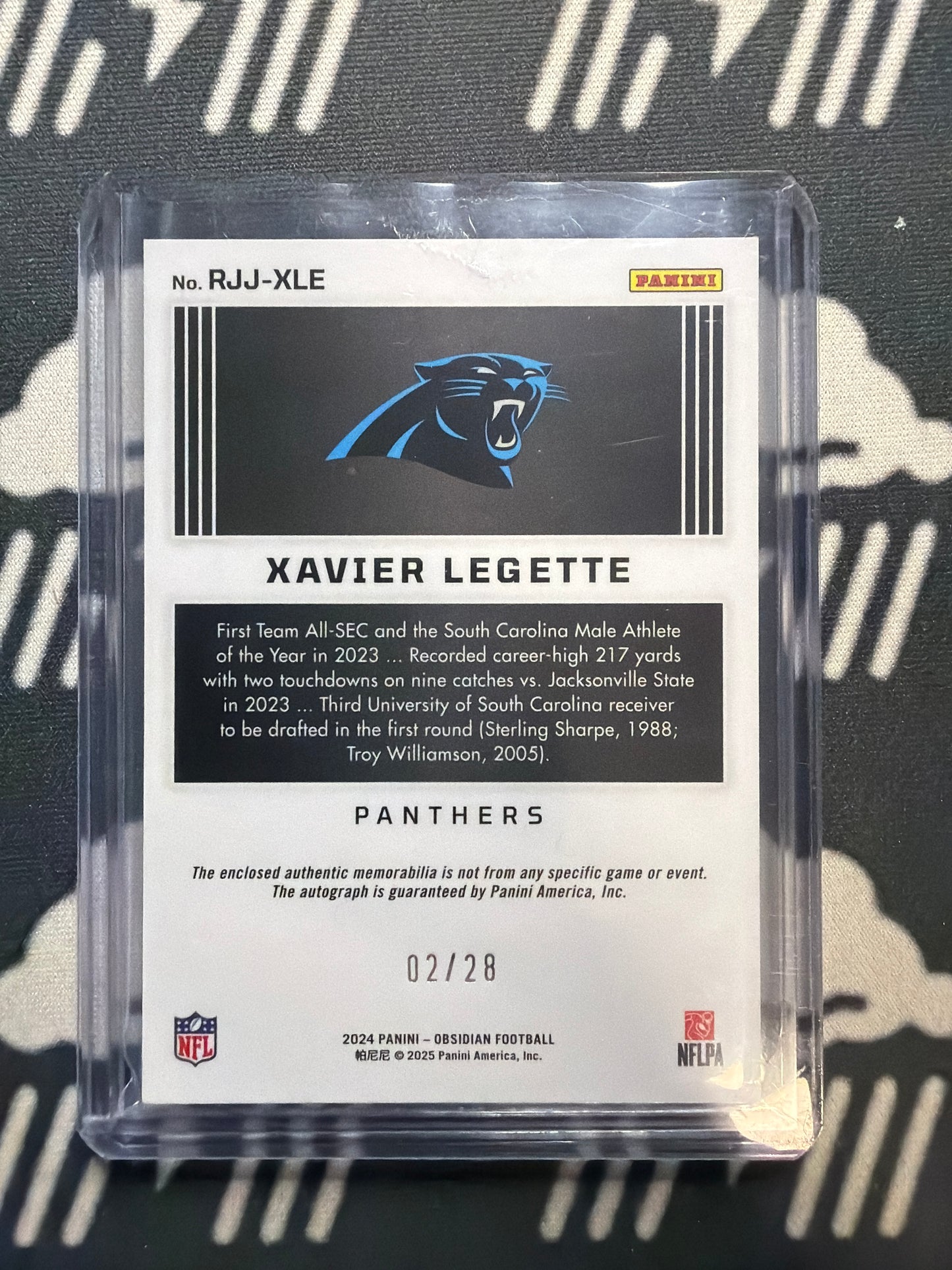 2024 Obsidian Xavier Legette RPA Complete Rainbow
