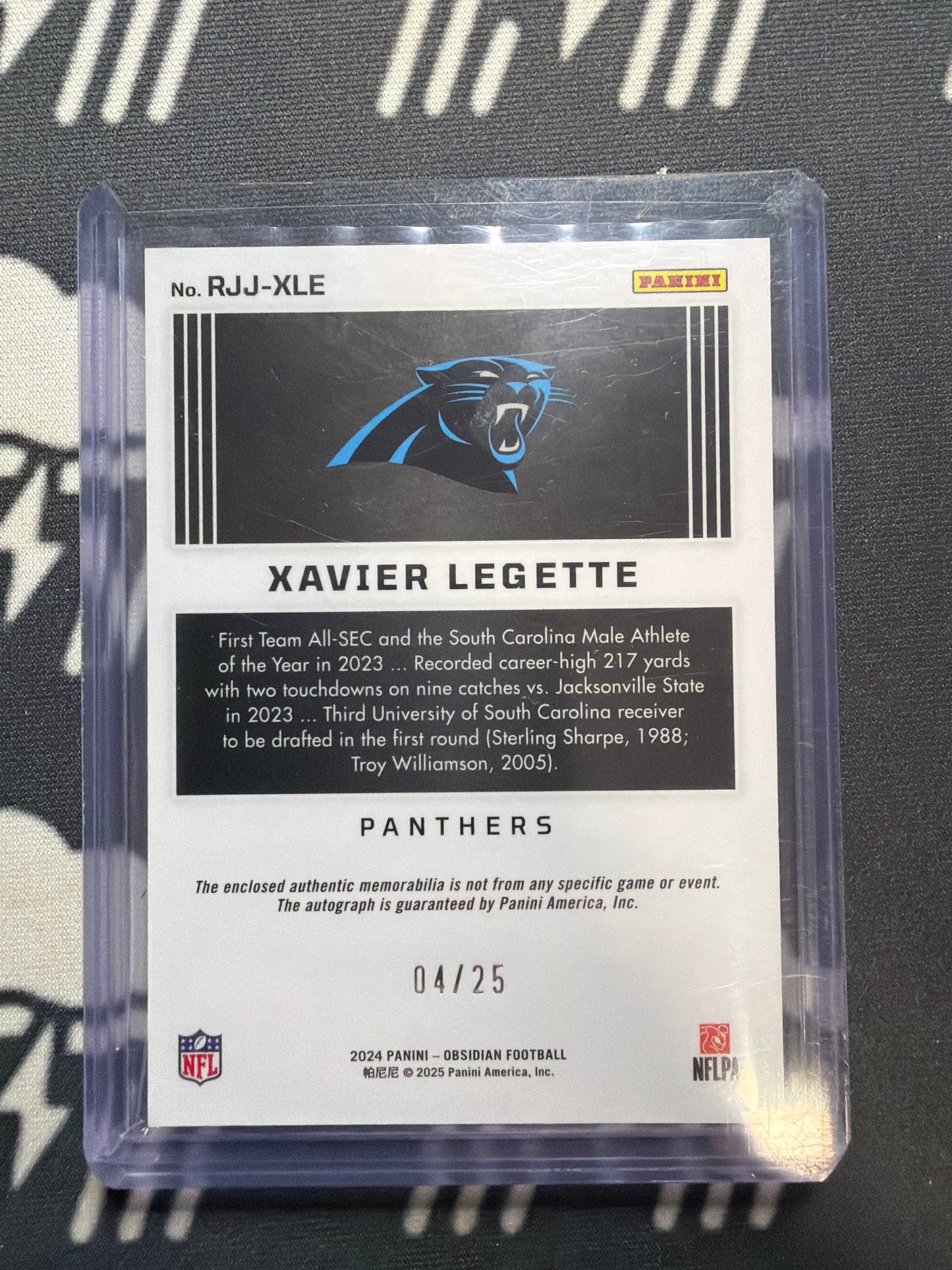 2024 Obsidian Xavier Legette RPA Complete Rainbow