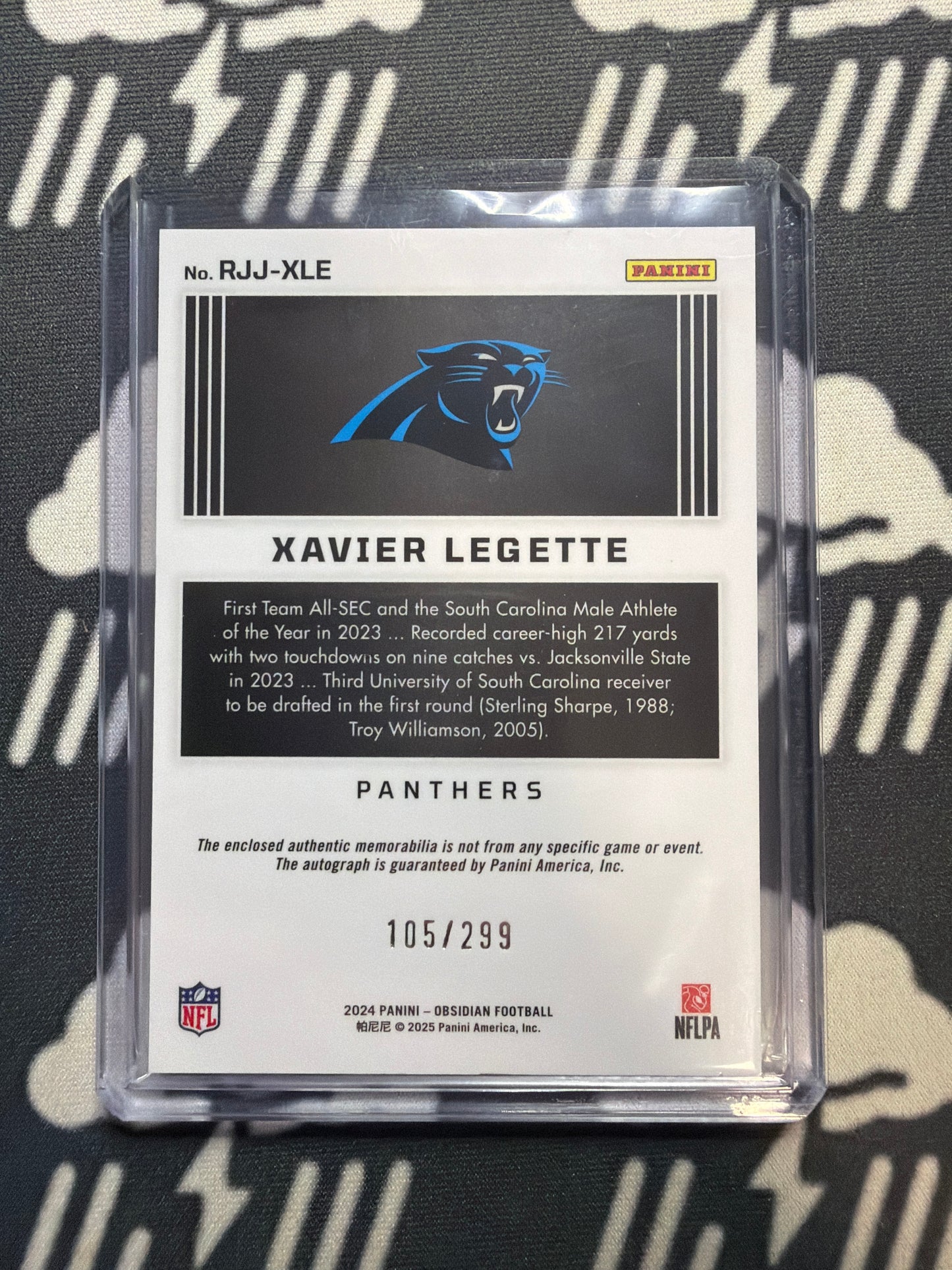 2024 Obsidian Xavier Legette RPA Complete Rainbow