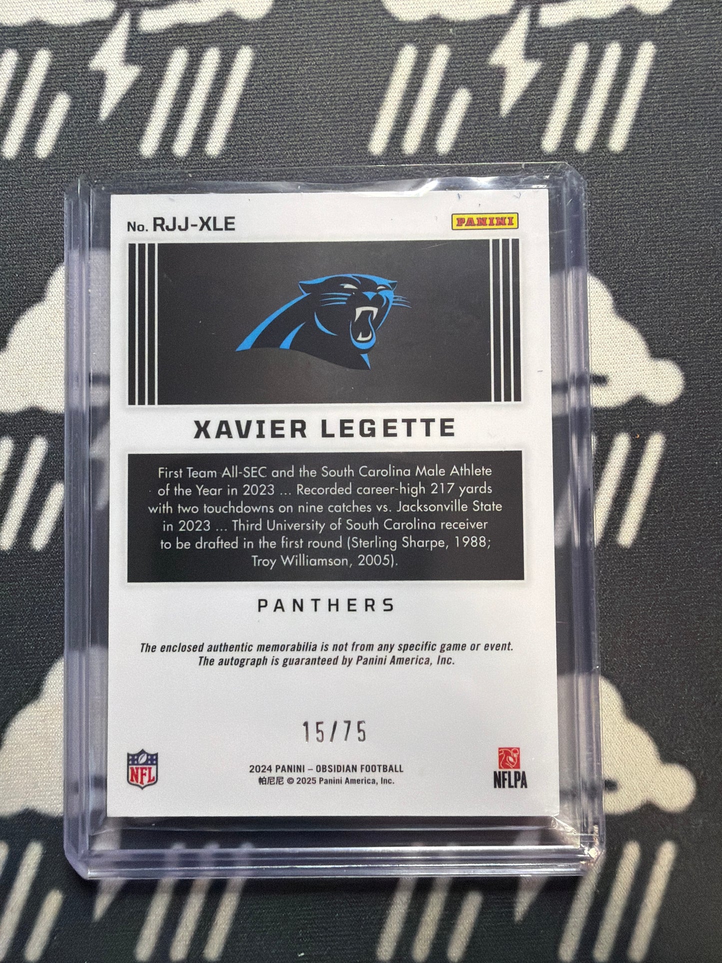 2024 Obsidian Xavier Legette RPA Complete Rainbow