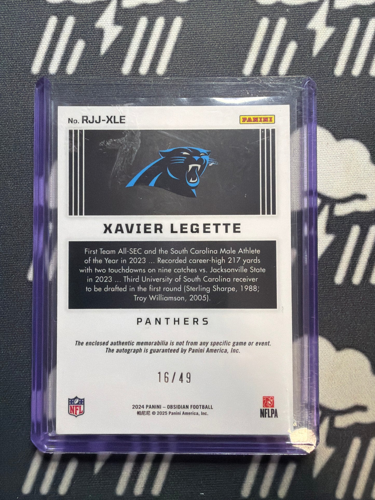 2024 Obsidian Xavier Legette RPA Complete Rainbow