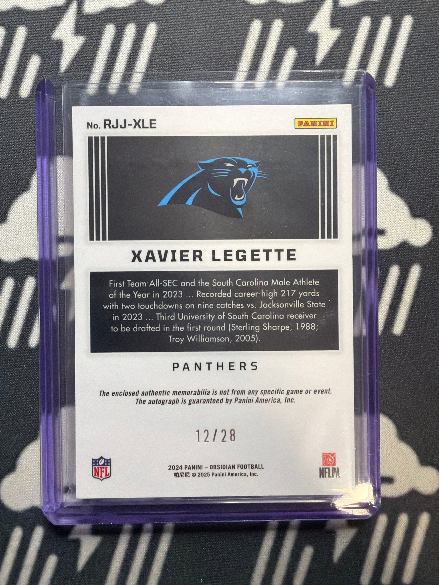 2024 Obsidian Xavier Legette RPA Complete Rainbow