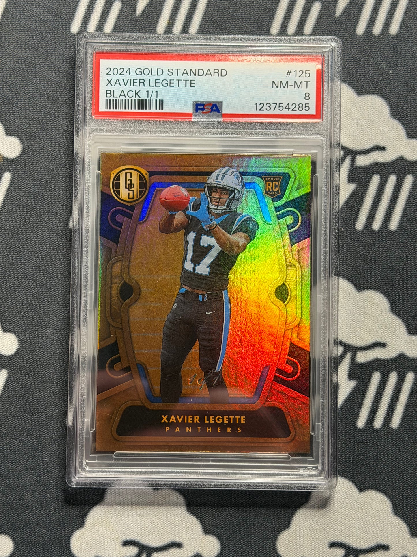 2024 Gold Standard Xavier Legette Black 1 of 1 PSA 8