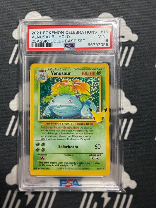2021 Pokemon Celebrations Venusaur Holo Classic Coll Base Set PSA 9