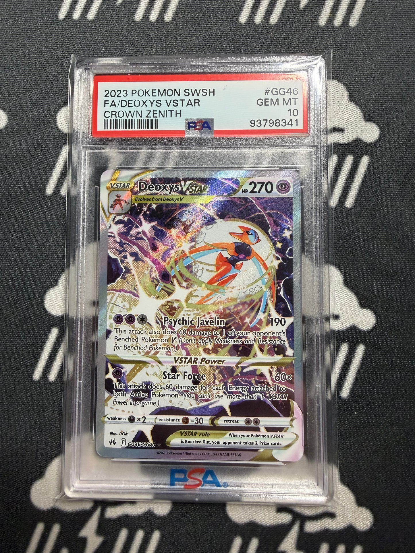 2023 Pokemon SWSH FA/Deoxys VSTAR Crown Zenith PSA 10