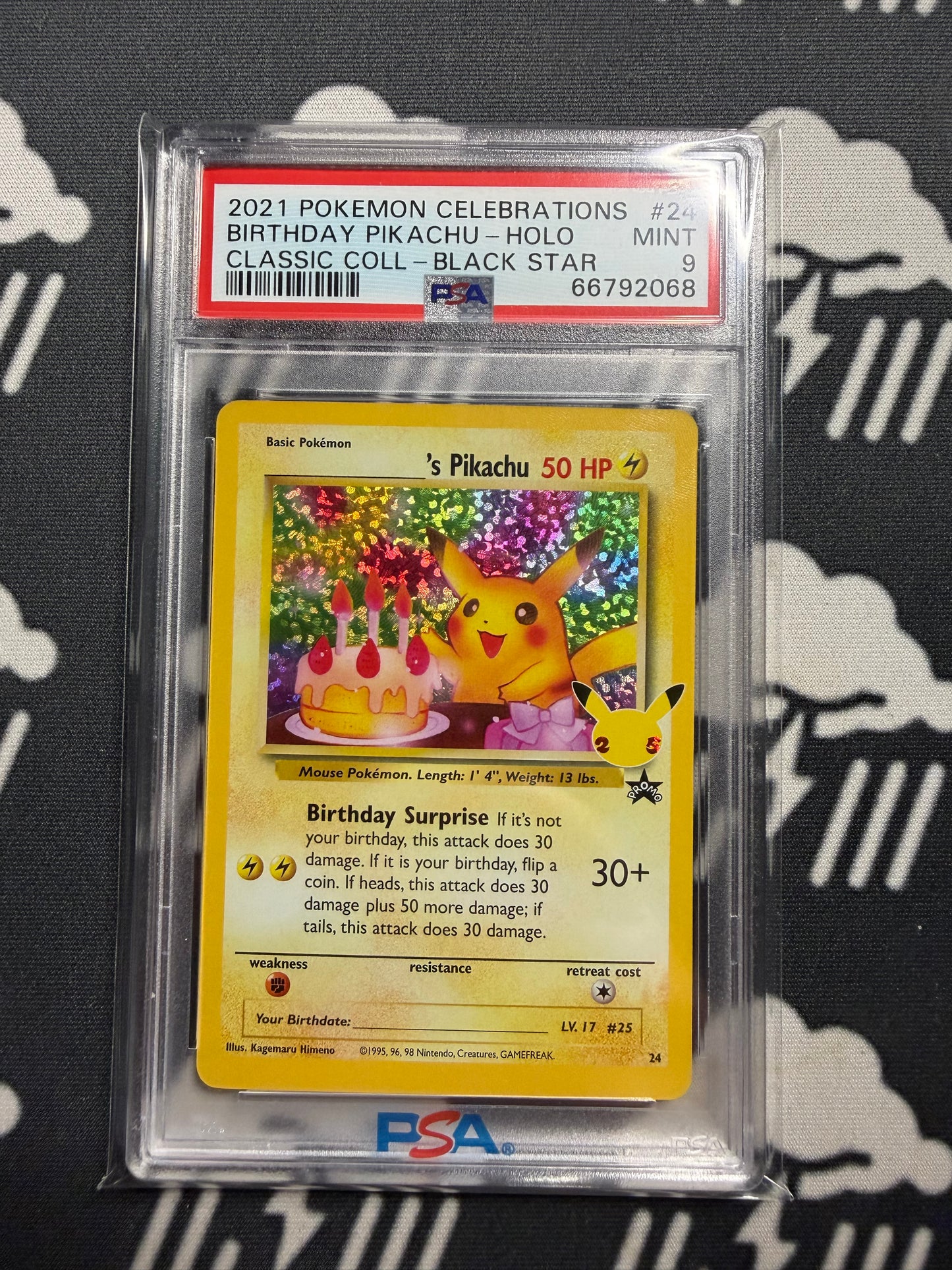 2021 Pokemon Celebrations Birthday Pikachu Holo Classic Coll Black Star PSA 9