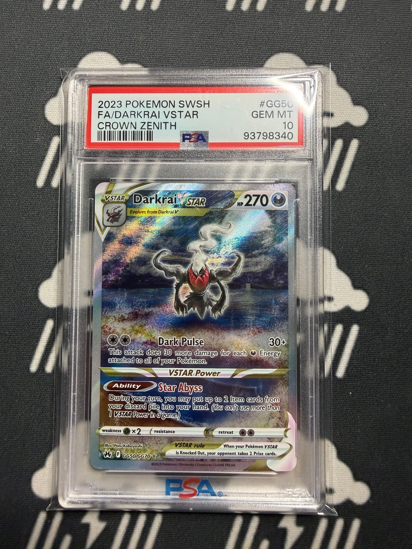 2023 Pokemon SWSH FA/Darkrai VSTAR Crown Zenith PSA 10