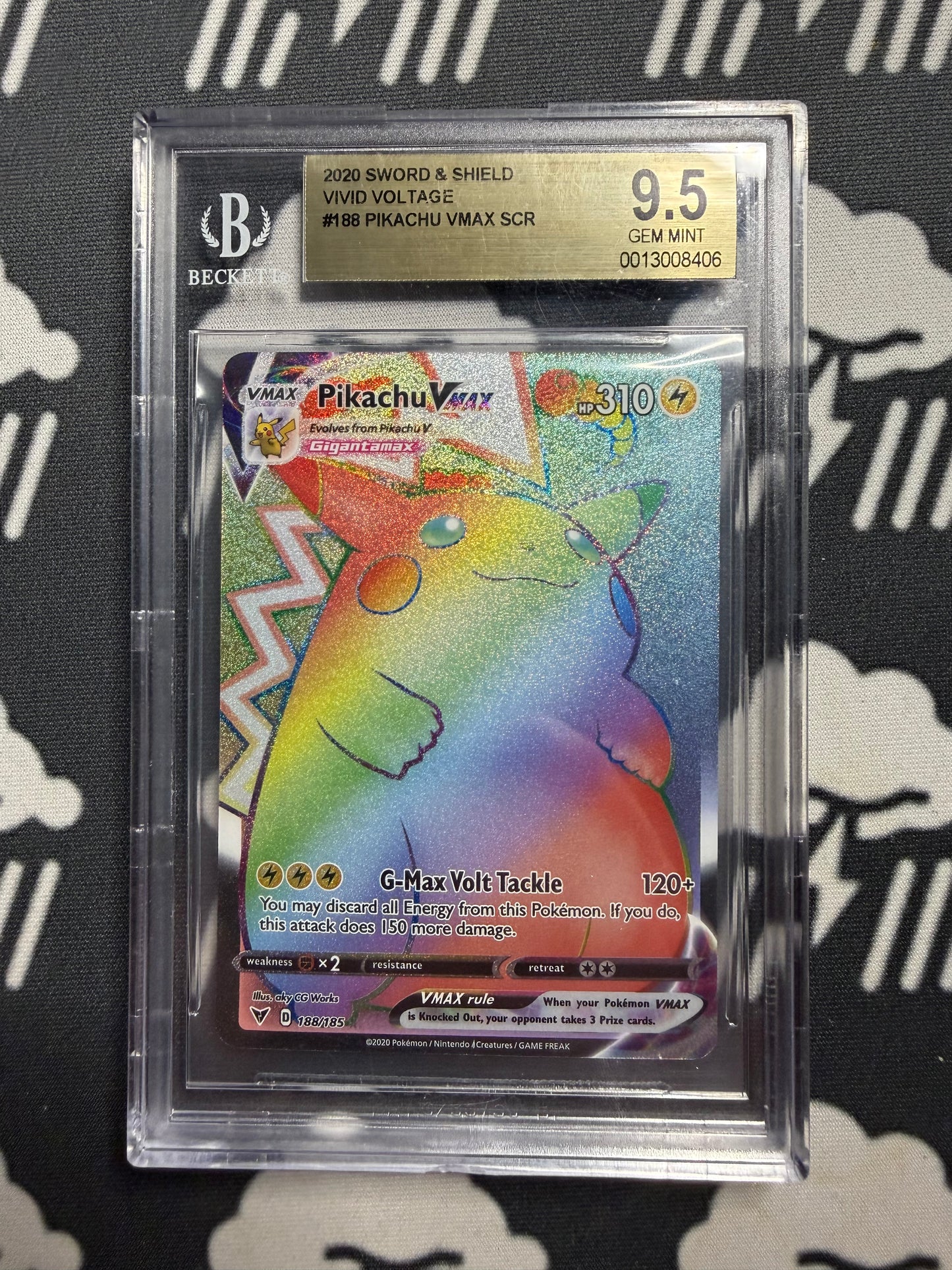 2020 Pokemon Sword & Shield Vivid Voltage #188 Pikachu VMAX SCR BGS 9.5