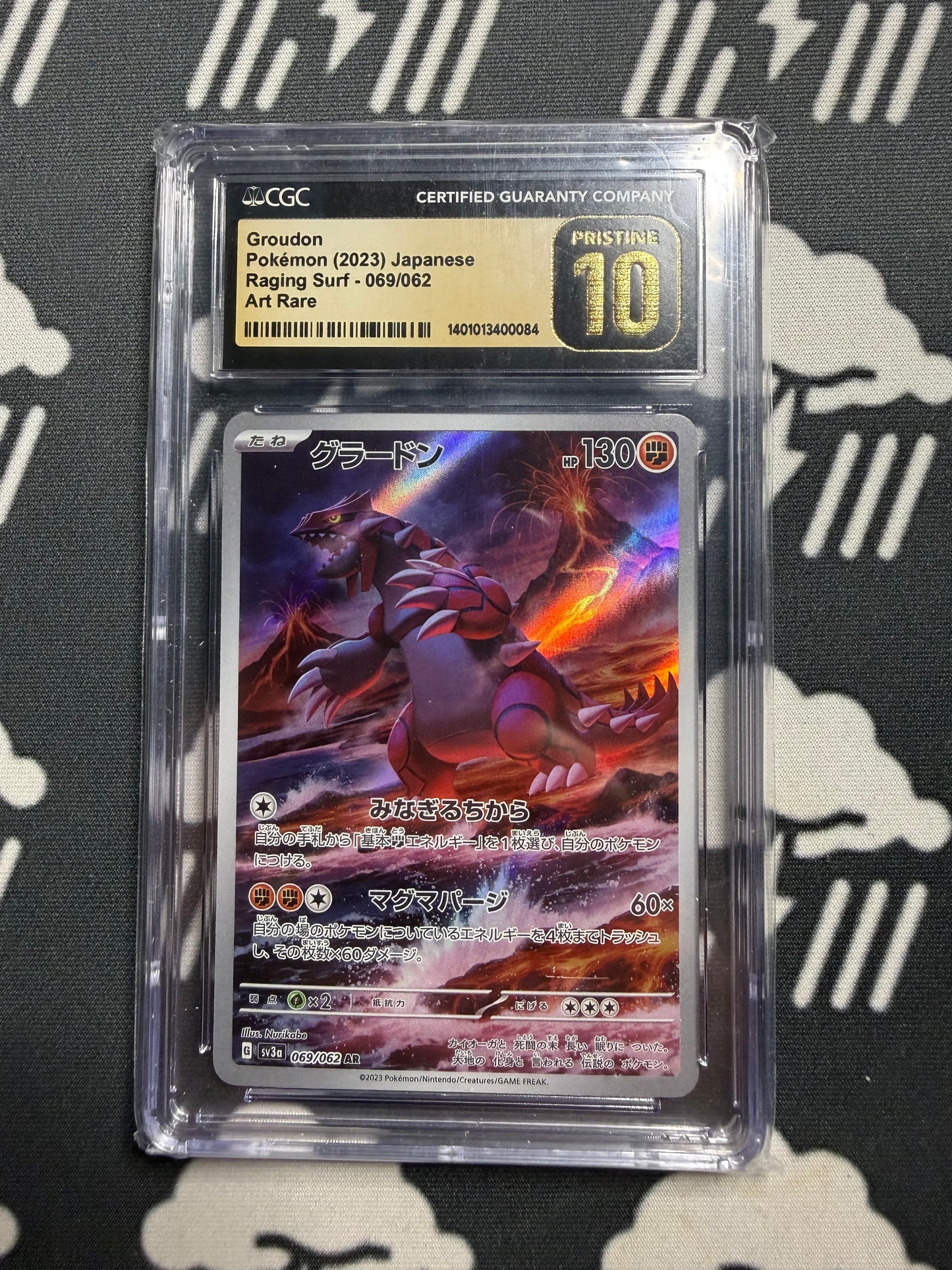 2023 Pokemon Japanese Groudon Raging Surf Art Rare CGC Pristine 10