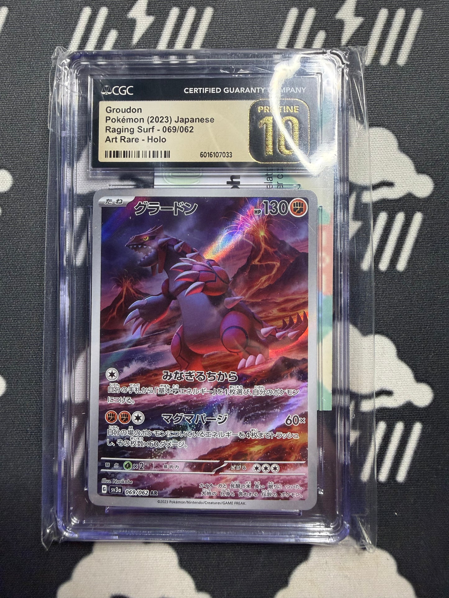 2023 Pokemon Japanese Groudon Raging Surf Art Rare CGC Pristine 10