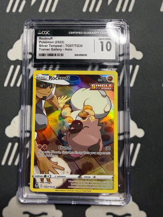 2022 Pokemon Rockruff Silver Tempest Trainer Gallery Holo CGC 10